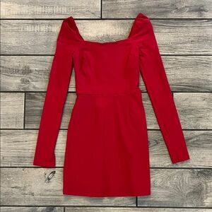 Mi Ami Vibrant Red Long Sleeve Dress XXS